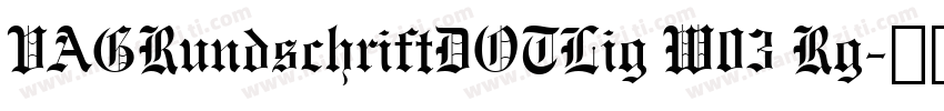 VAGRundschriftDOTLig W03 Rg字体转换
